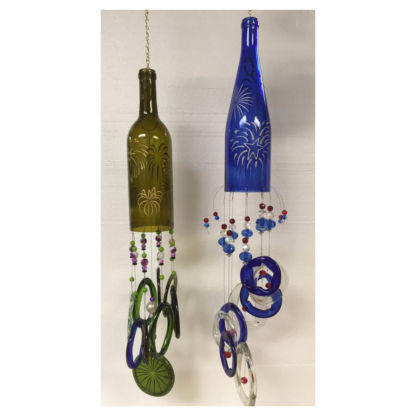 Wind chime glass bottle class project example
