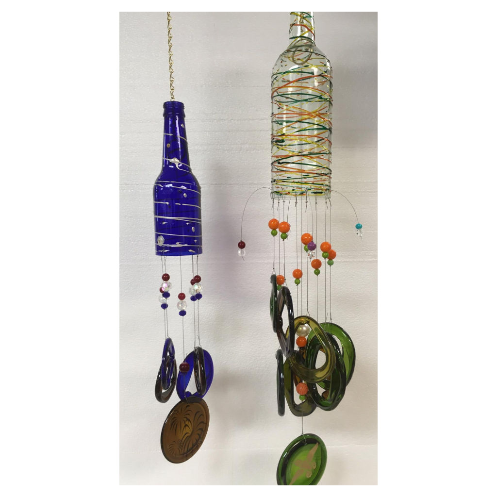 Wine Bottle Windchime Class Saay June 10 Glass House Wind Chime Glass Bottle Class Project Example