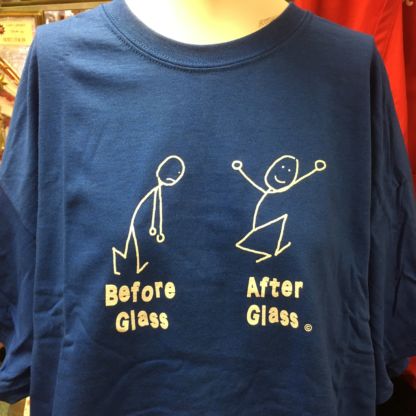 Before Glass and After Glass Tee Shirt - Blue