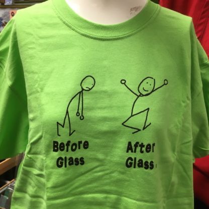 Before Glass and After Glass Tee Shirt - Green