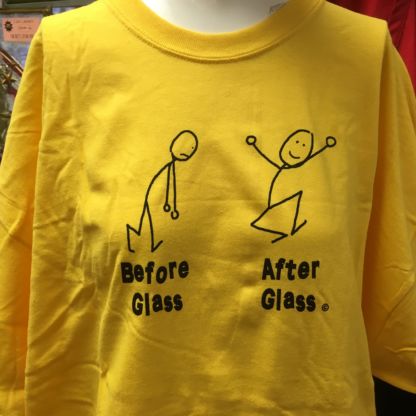 Before Glass and After Glass Tee Shirt - Yellow