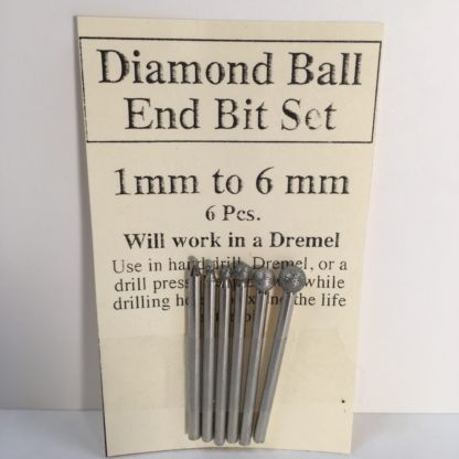 Diamond Ball End Bit Set 1-6 mm works with Dremel