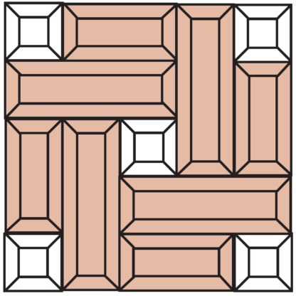 MMS 5000P 10” x 10”Peach & Clear Beveled Glass Kit