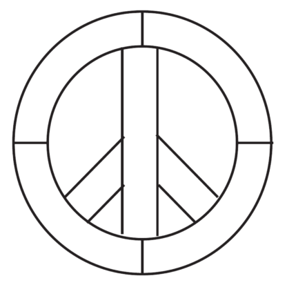 Peace Sign Beveled Glass Kit 7" Diameter 7 Bevels