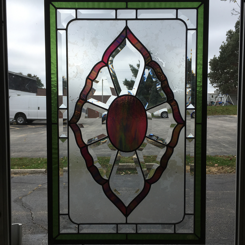 MMS OJ 11 Bevel Cluster Finished Stained Glass Project Panel Glass House Store