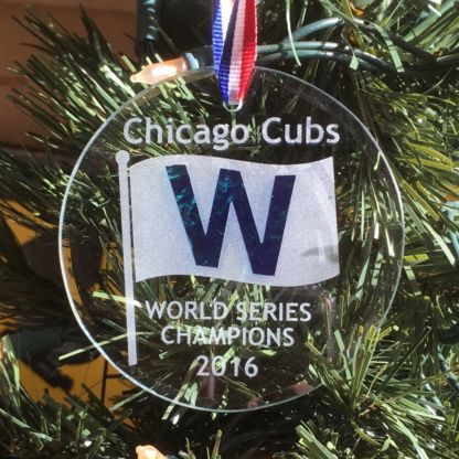 Chicago Cubs World Champions 2016 W Commemorative Ornament