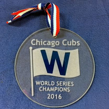 Chicago Cubs World Champions 2016 W Commemorative Ornament