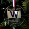 Chicago Cubs 2016 World Series Champions Beveled Glass Christmas Ornament