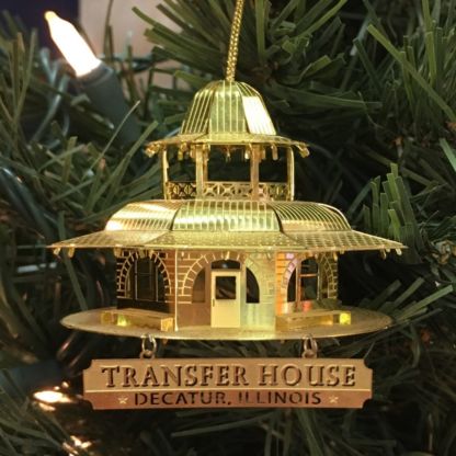 Decatur Transfer House-Brass 3-D Christmas Ornament