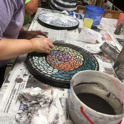 Mosaic stained glass table class