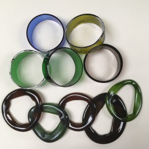 Wine Bottle Rings (fresh cut and kiln slumped)