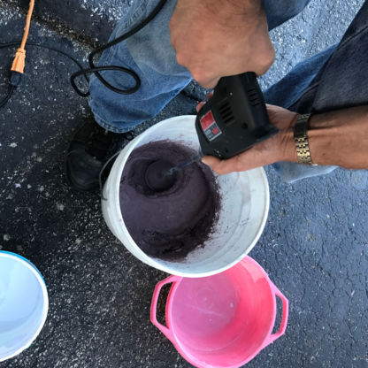 Mixing DiamondCrete in 5 Gallon Bucket - Stepping Stone Class