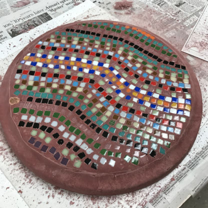 Mosaic DiamondCrete Stepping Stone Class Student Project