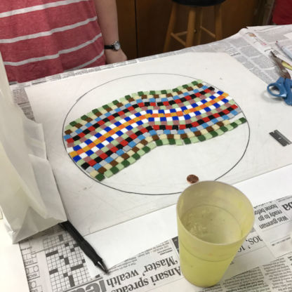 Mosaic Stepping Stone Class Cutting Out Glass