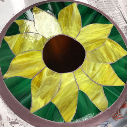 Sun Flower Finished Project DiamondCrete Stepping Stone Class