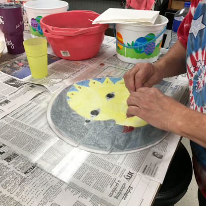 Sunshine Stepping Stone Being Laid Out