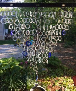 Huge wine bottle ring wind chime project