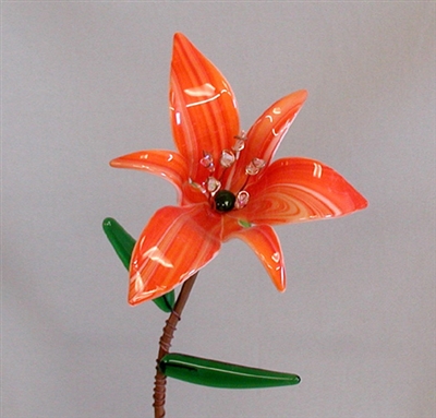 Orange Lily Flower - Fused Glass Flowers Class Project