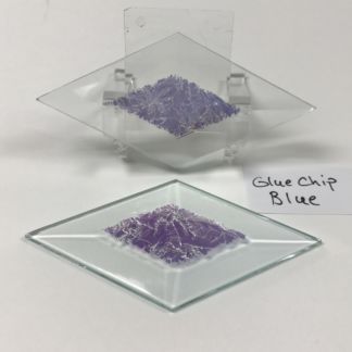 Blue dichroic gluechip 2" x 4" diamond glass stock bevel