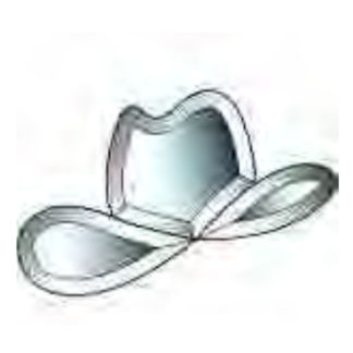 Cowboy Hat Beveled Glass Cluster - HB 319
