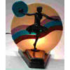 Girl and a bird art deco fan lamp base fan