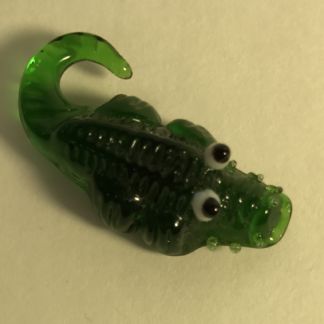 Green Glass alligator magnet