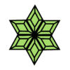 Green Snowflake Glass Bevel Cluster