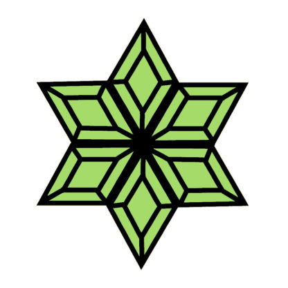Green Snowflake Glass Bevel Cluster