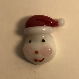 Miniature glass santa head