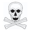 Skull and Cross Bones Beveled Glass Cluster
