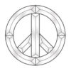 Peace Sign Beveled Glass Kit 7" Diameter 7 Bevels