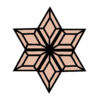 Peach Snowflake Glass Bevel Cluster