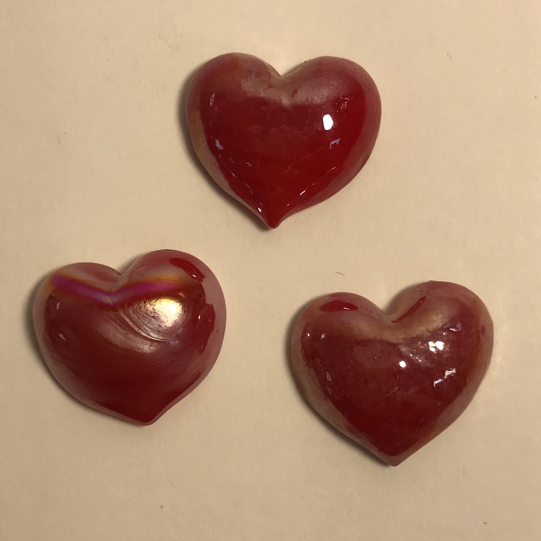 Magnet Red Glass Hearts