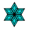 Turquoise Snowflake Glass Bevel Cluster