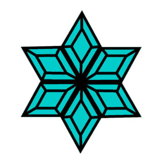 Turquoise Snowflake Glass Bevel Cluster