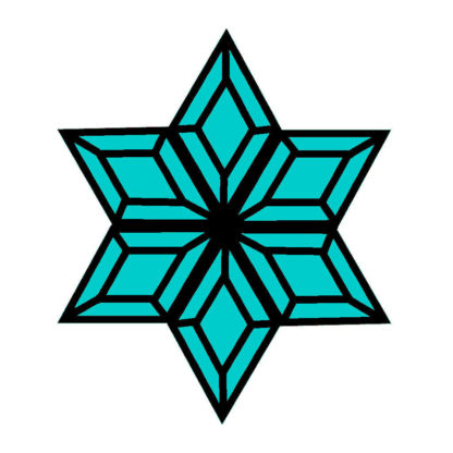 Turquoise Snowflake Glass Bevel Cluster