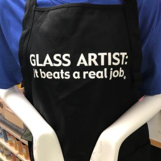 Stained Glass Apron - Glass Artist Beats a Real Job - Black