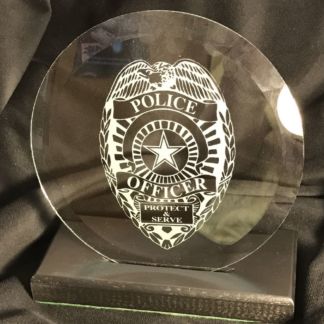 Police Department 6" Etched Glass Bevel