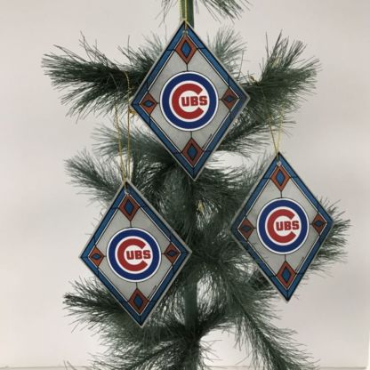 Chicago Cubs Art Glass Ornaments