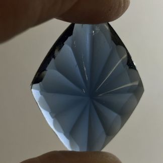 Pressed Diamond Shaped Jewel- Steel Blue 28 x 40mm