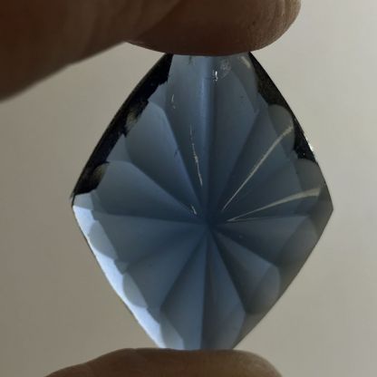 Pressed Diamond Shaped Jewel- Steel Blue 28 x 40mm