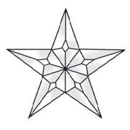 5 point Star Clear Beveled Glass Cluster - MEC 227