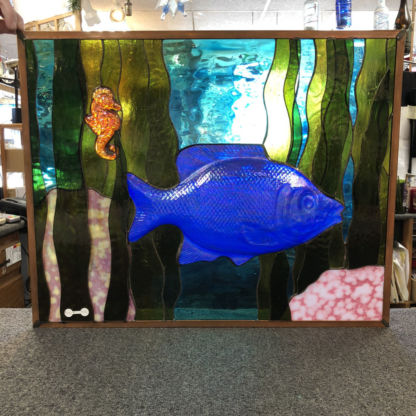 Giant 3-D Glass Fish Clear Irridized - 100I - Image 3