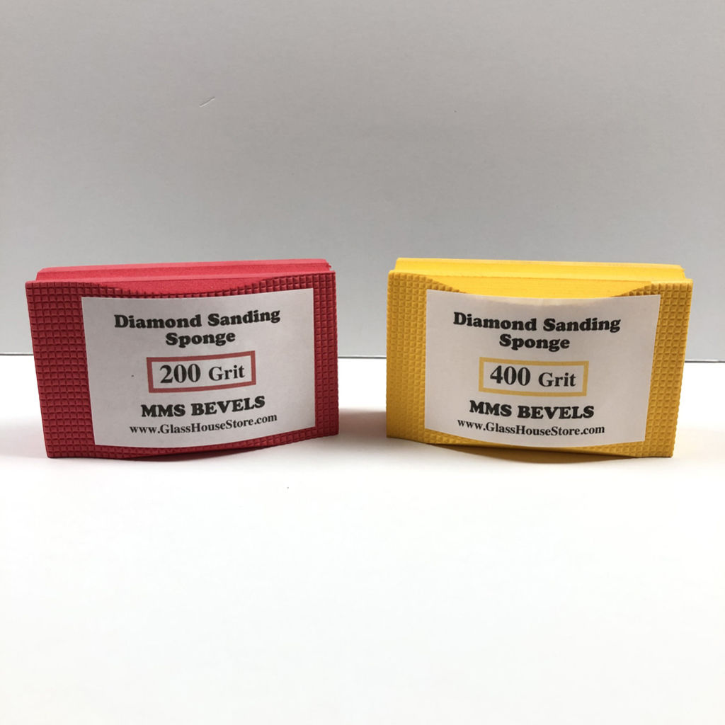 200 Grit and 400 Grit Diamond Glass Sanding Pad Set Glass House Store