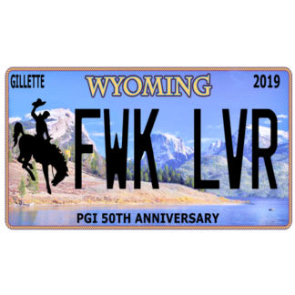 PGI Wyoming License Plate-FWK LVR
