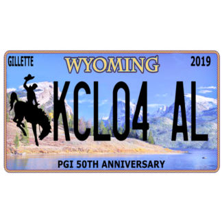 PGI Wyoming License Plate-KCLO4 AL