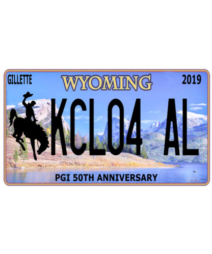 PGI Wyoming License Plate-KCLO4 AL