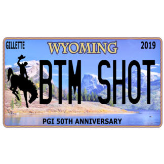 Bottom (BTM) Shot Wyoming Licence Plate