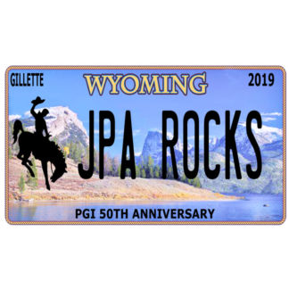 Junior Pyro Association Rocks Wyoming Licence Plate