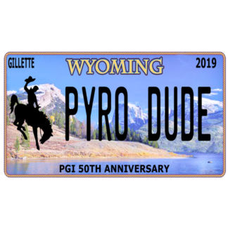 Pyro Dude Wyoming Licence Plate